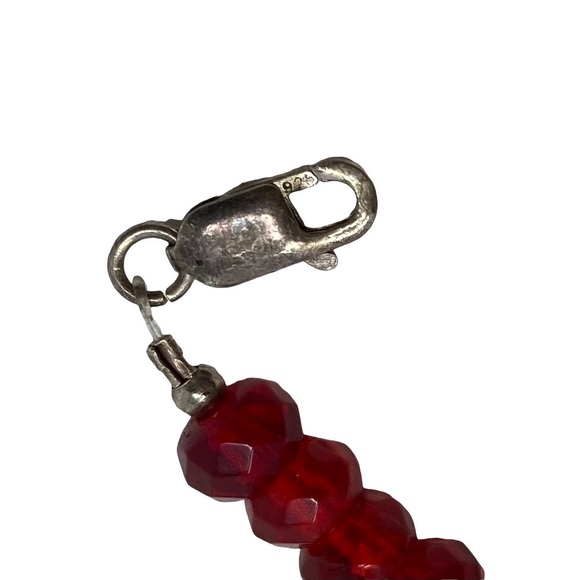 Vintage AB Ruby Red Bead Necklace - Picture 4 of 6